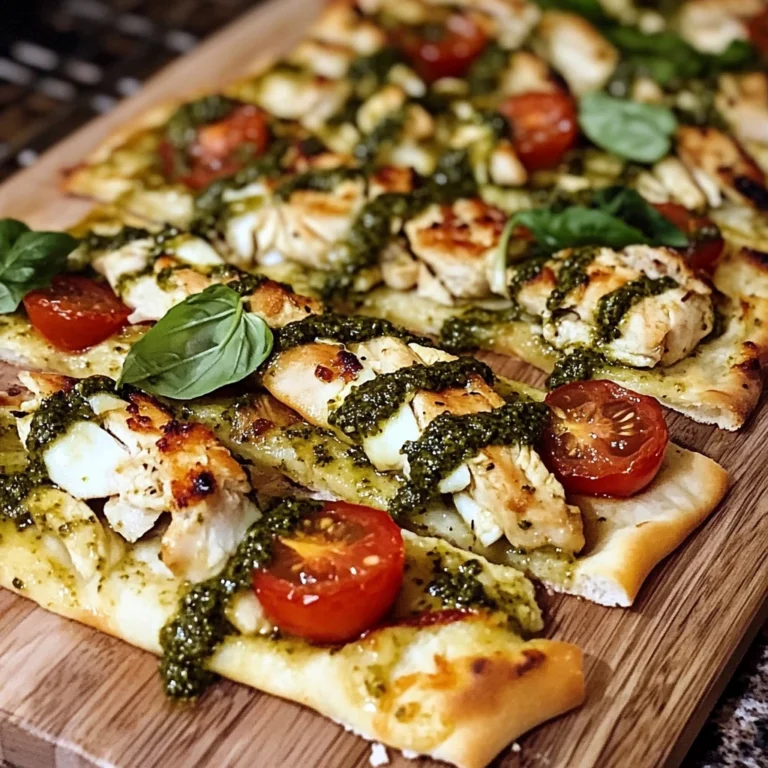 Pesto Chicken Flatbread 4 Servings Easy Delicious