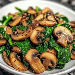 Sautéed Mushrooms with Spinach 4 Ingredients Easy Delicious