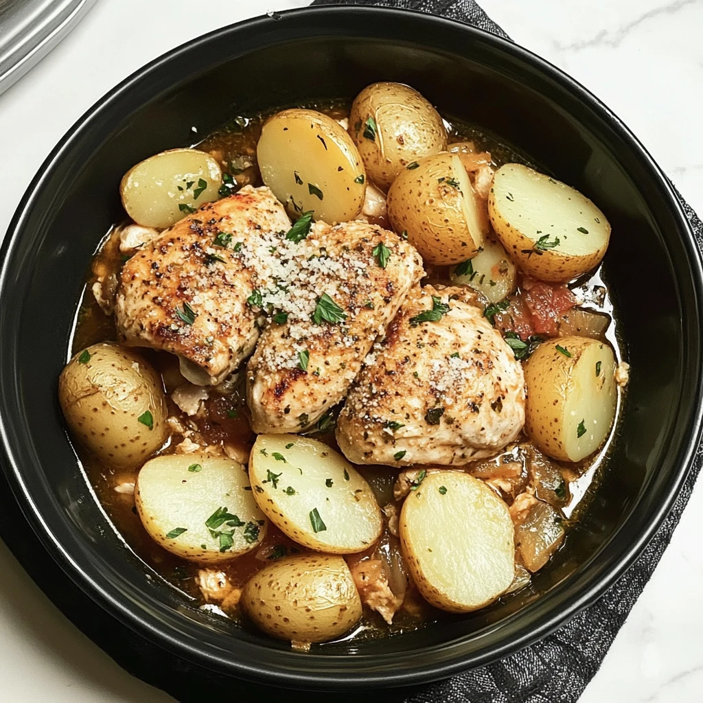 Discover the Comfort of Slow Cooker Parmesan Garlic Chicken and Potatoes 4 Slow Cooker Parmesan Garlic Chicken and Potatoes 4 Servings Easy Delicious