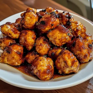 Air Fryer Honey BBQ Chicken Bites 10 Minutes Easy Delicious