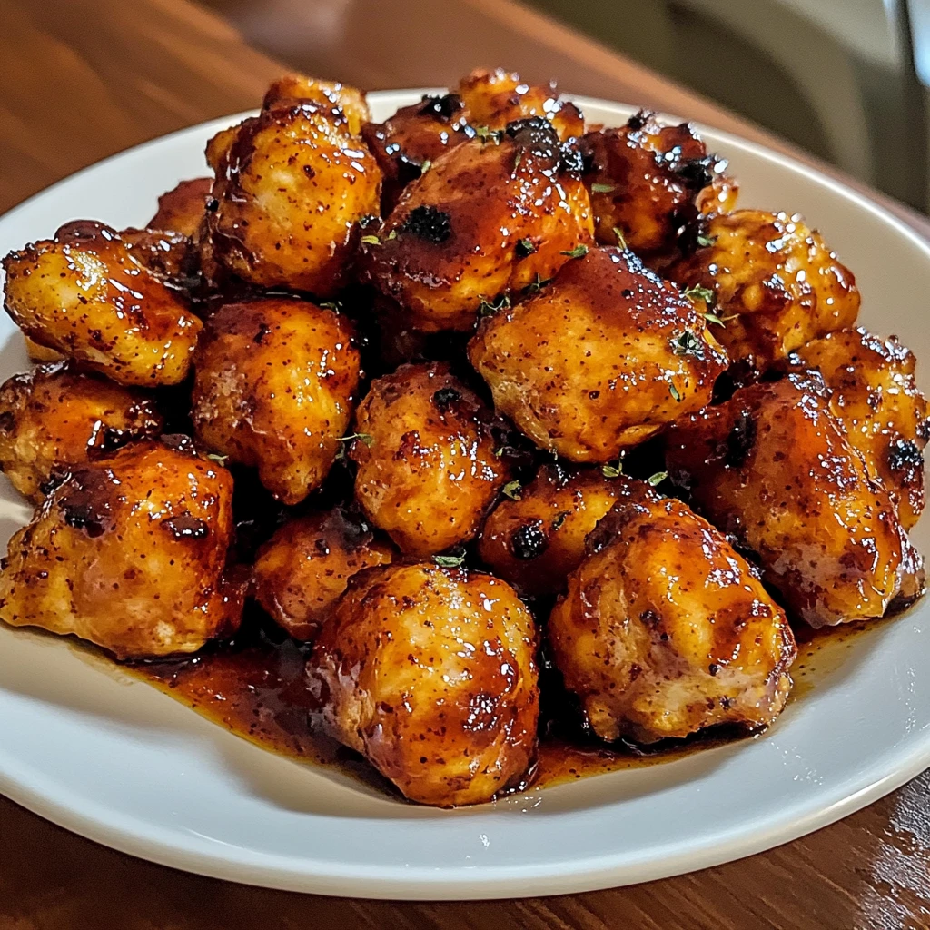 Air Fryer Honey BBQ Chicken Bites 10 Minutes Easy Delicious