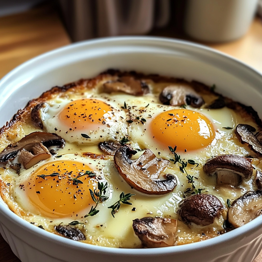 Baked Eggs with Sautéed Mushrooms 4 Servings Ultimate Delicious