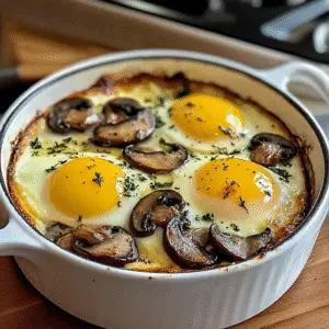 Baked Eggs with Sautéed Mushrooms 4 Servings Ultimate Delicious
