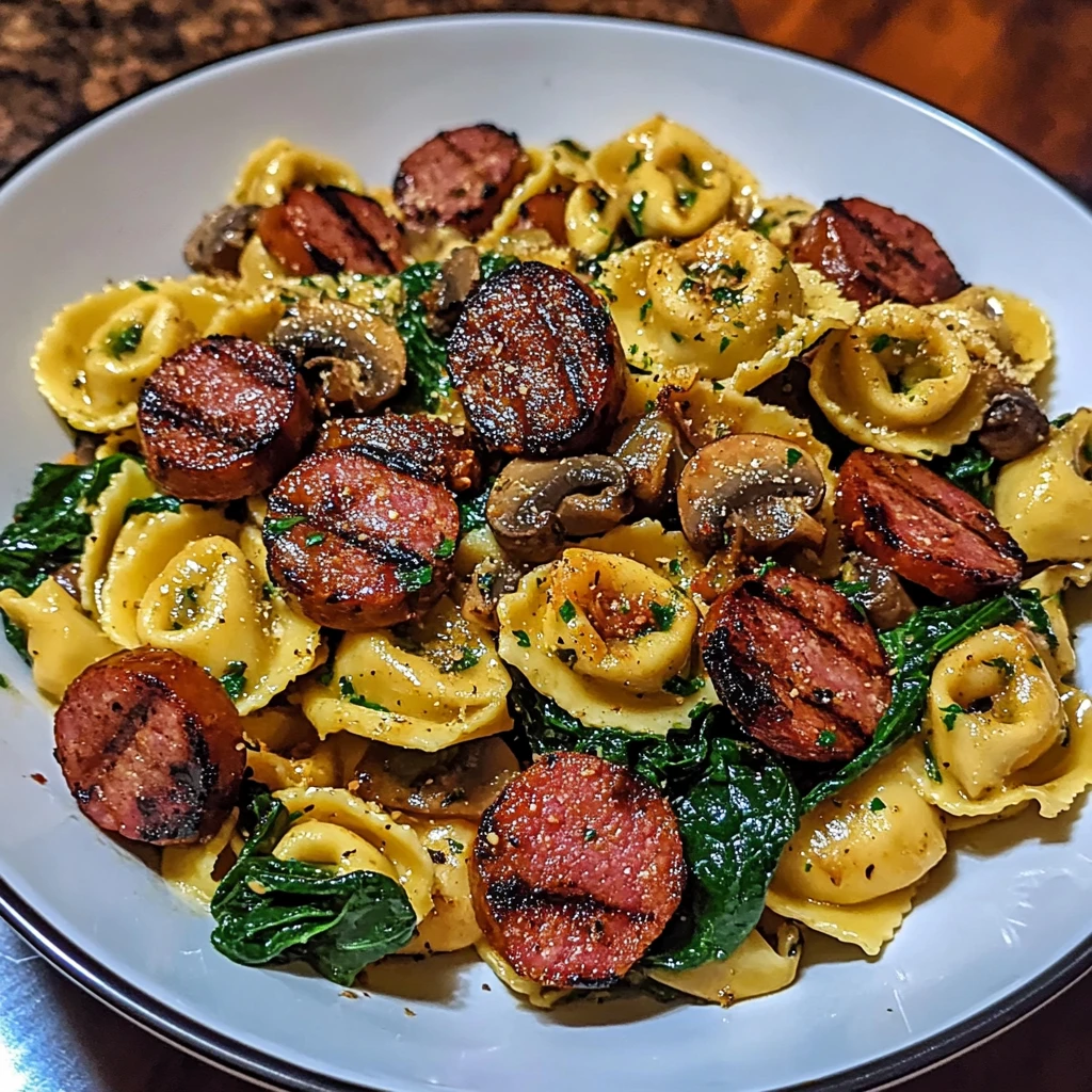 Blackstone Grilled Kielbasa and Tortellini Easy & Delicious