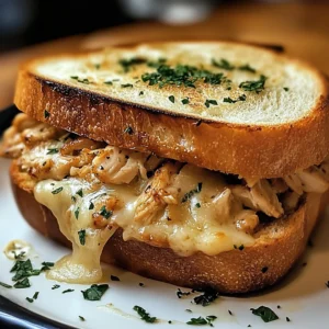 Cheesy Chicken Garlic Bread Sandwich 4 Servings Easy Delicious
