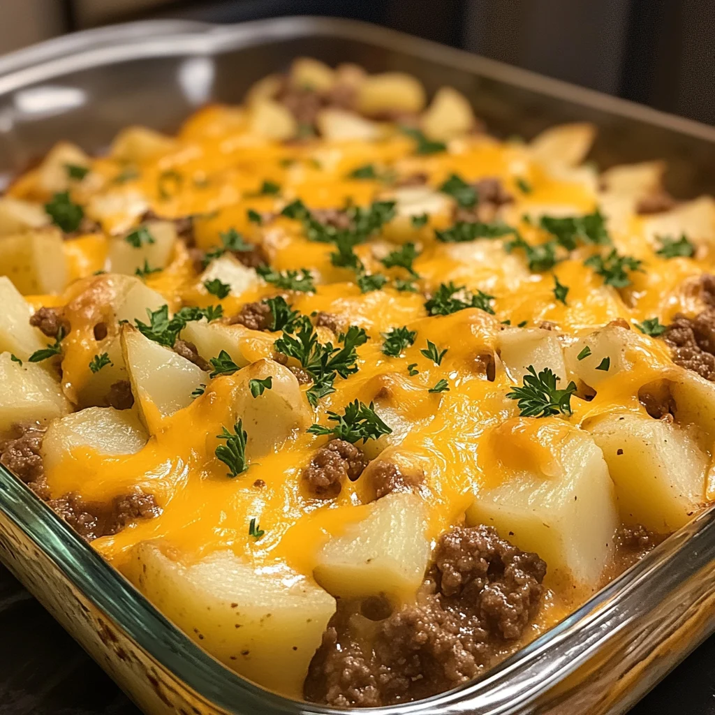 Create a Cheesy Ground Beef and Potato Casserole That Will Delight Your Family 4 Cheesy Ground Beef and Potato Casserole 30 Minutes Easy Delicious