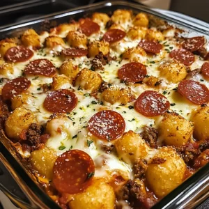Cheesy Pizza Tot Casserole 30 Minutes Easy Delicious