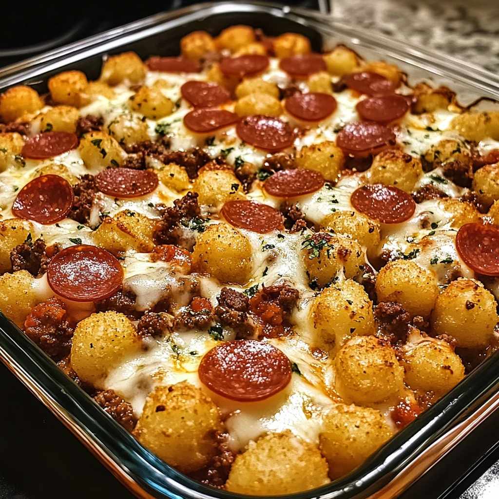 Create the Ultimate Cheesy Pizza Tot Casserole for Family Fun 4 Cheesy Pizza Tot Casserole 30 Minutes Easy Delicious