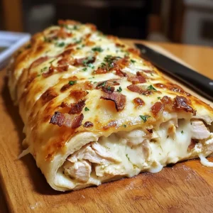 Chicken Bacon Ranch Stromboli 4 Servings Ultimate Delicious