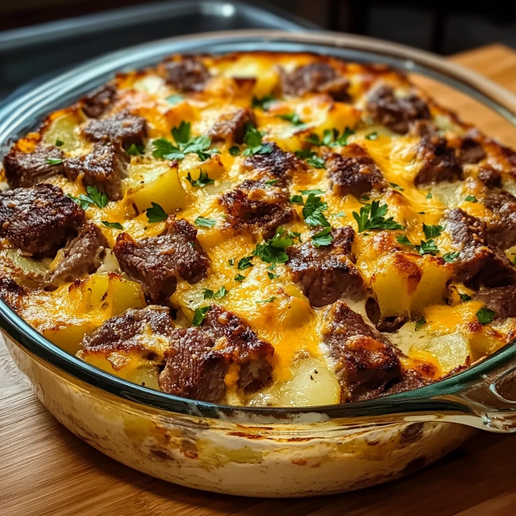 Cowboy Steak and Potato Casserole 30 Minutes Easy Delicious