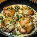 Creamy Garlic Mushroom Chicken Thighs 30 Minutes Easy Delicious