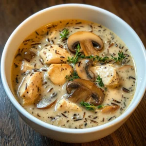 Creamy Mushroom Chicken and Wild Rice Soup 30 Minutes Easy Delicious