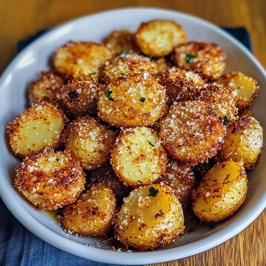 Discover How to Make Crispy Parmesan Crusted Baby Potatoes Today! 4 Crispy Parmesan Crusted Baby Potatoes 30 Minutes Easy Delicious