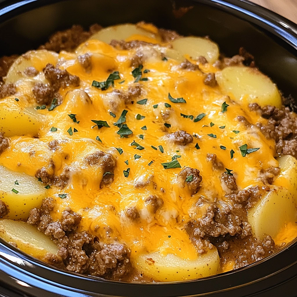 Crock-Pot Hamburger Potato Casserole 4 Servings Easy Delicious