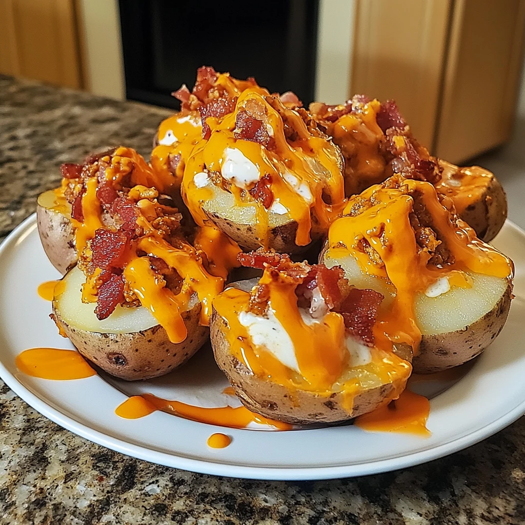 Deep-Fried Buffalo Chicken Bacon Potato Skin Bombs - Easy & Delicious