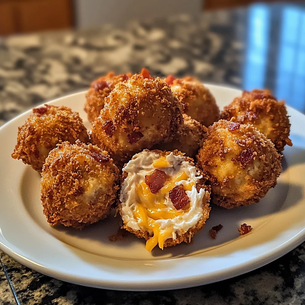 Indulge in Deep-Fried Ranch Chicken Bacon Cheese Ball Bombs Today! 4 Deep-Fried Ranch Chicken Bacon Cheese Ball Bombs 30 Minutes Ultimate Delicious