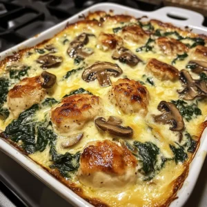 Easy Low-Carb Chicken Spinach Mushroom Bake 30 Minutes Amazing