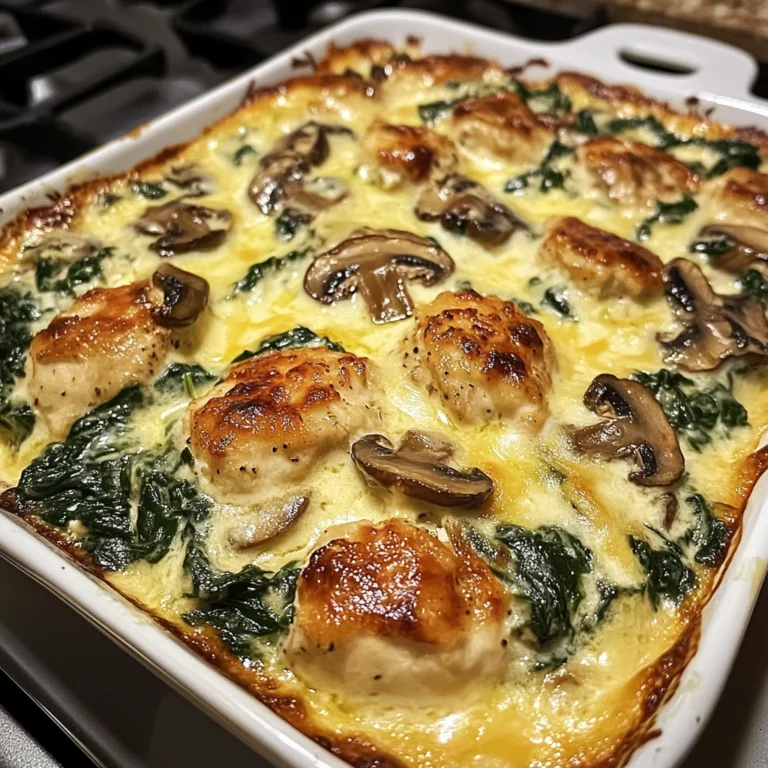 Easy Low-Carb Chicken Spinach Mushroom Bake 30 Minutes Amazing