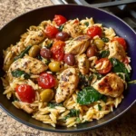 High Protein Mediterranean Chicken Orzo 30 Minutes Easy Delicious