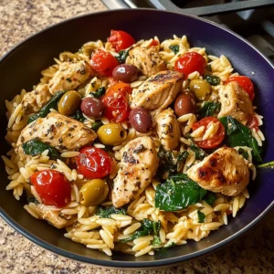 High Protein Mediterranean Chicken Orzo 30 Minutes Easy Delicious