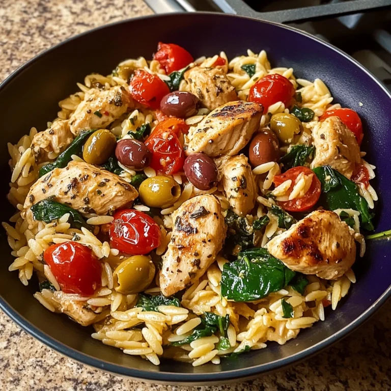 High Protein Mediterranean Chicken Orzo 30 Minutes Easy Delicious