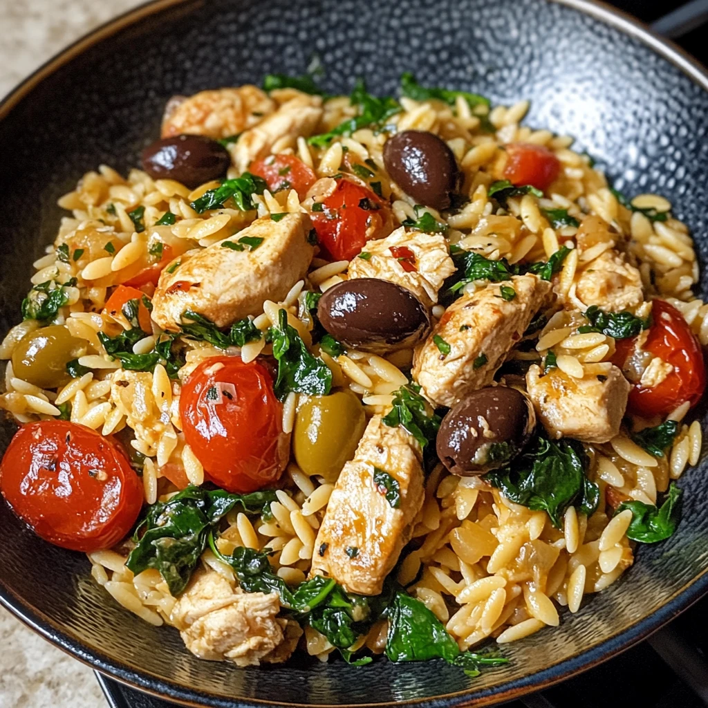 High Protein Mediterranean Chicken Orzo 30 Minutes Easy Delicious