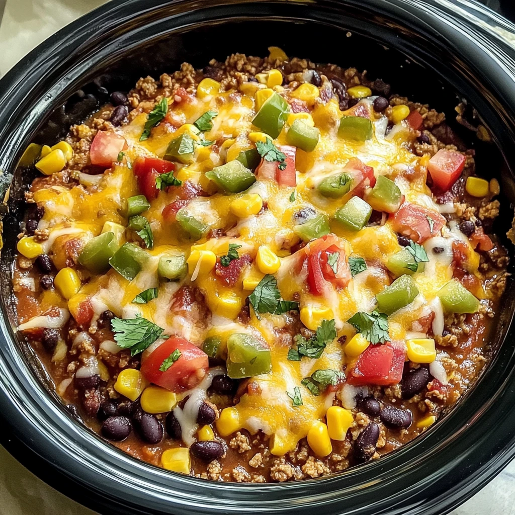 Irresistible Slow Cooker Taco Casserole 4 Ingredients Easy Delicious