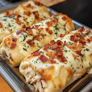 Loaded Bacon Chicken Alfredo Stuffed Breadstick Bombs Easy Delicious