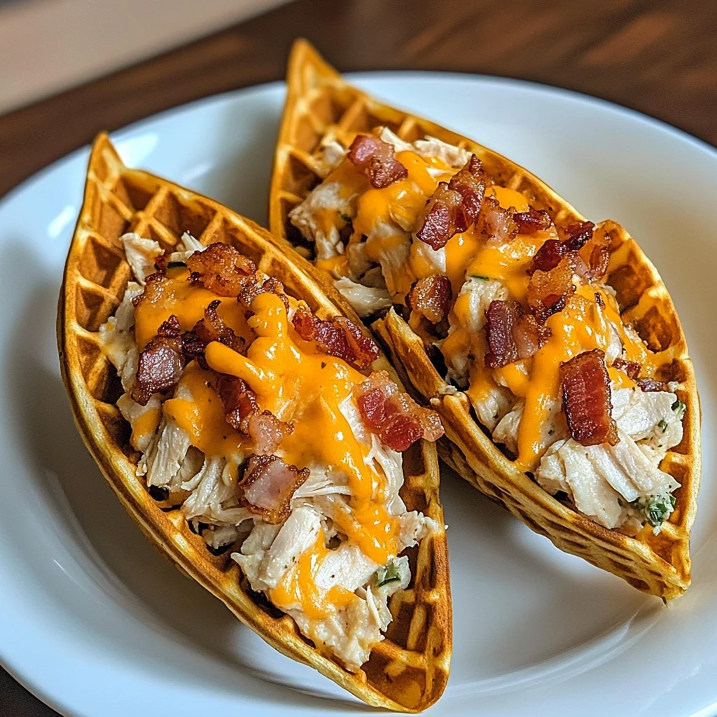 Irresistible Loaded Ranch Chicken Bacon Cheese Stuffed Waffle Cones Recipe 4 Loaded Ranch Chicken Bacon Cheese Stuffed Waffle Cones