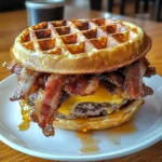 Indulge in the Ultimate Maple Bacon Waffle Burger Recipe! 5 Maple Bacon Waffle Burger 6 Ingredients Outstanding Delicious