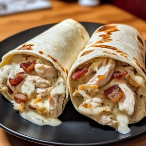 Monster Chicken Bacon Alfredo Hurricane Wraps 30 Minutes Quick Delicious