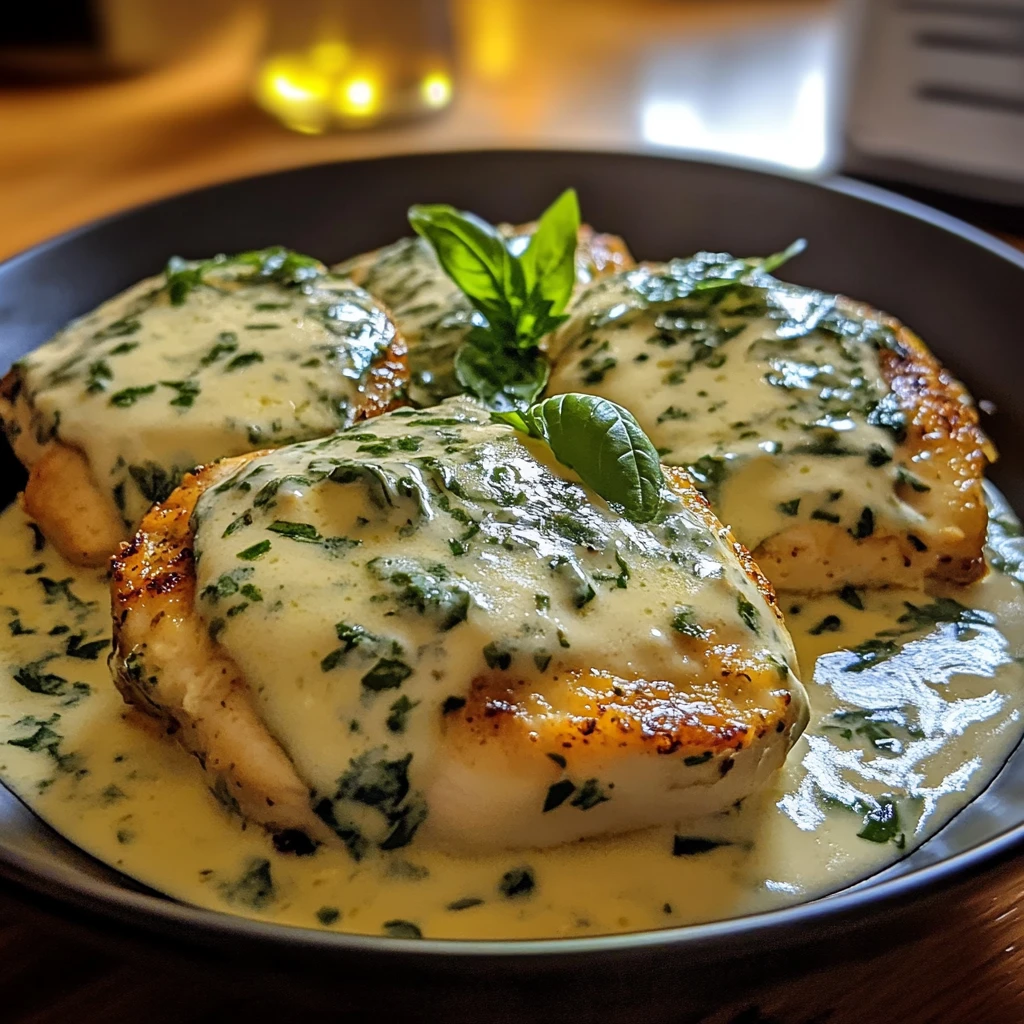 Mozzarella Chicken in Basil Cream Sauce 30 Minutes Easy Delicious