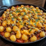 One-Pan Cheeseburger Tater Tot Pasta 30 Minutes Easy Delicious