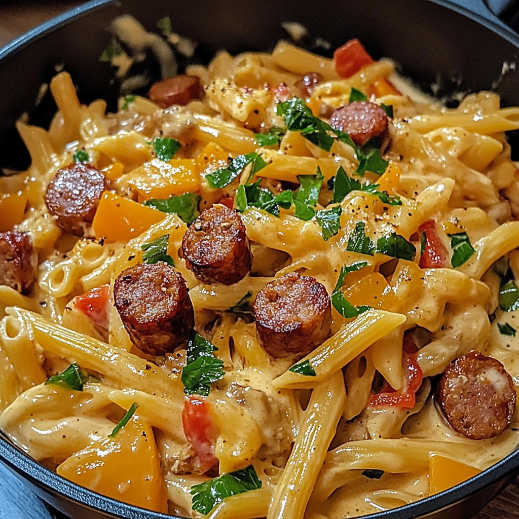 One Pot Creamy Cajun Sausage Pasta 30 Minutes Easy Delicious