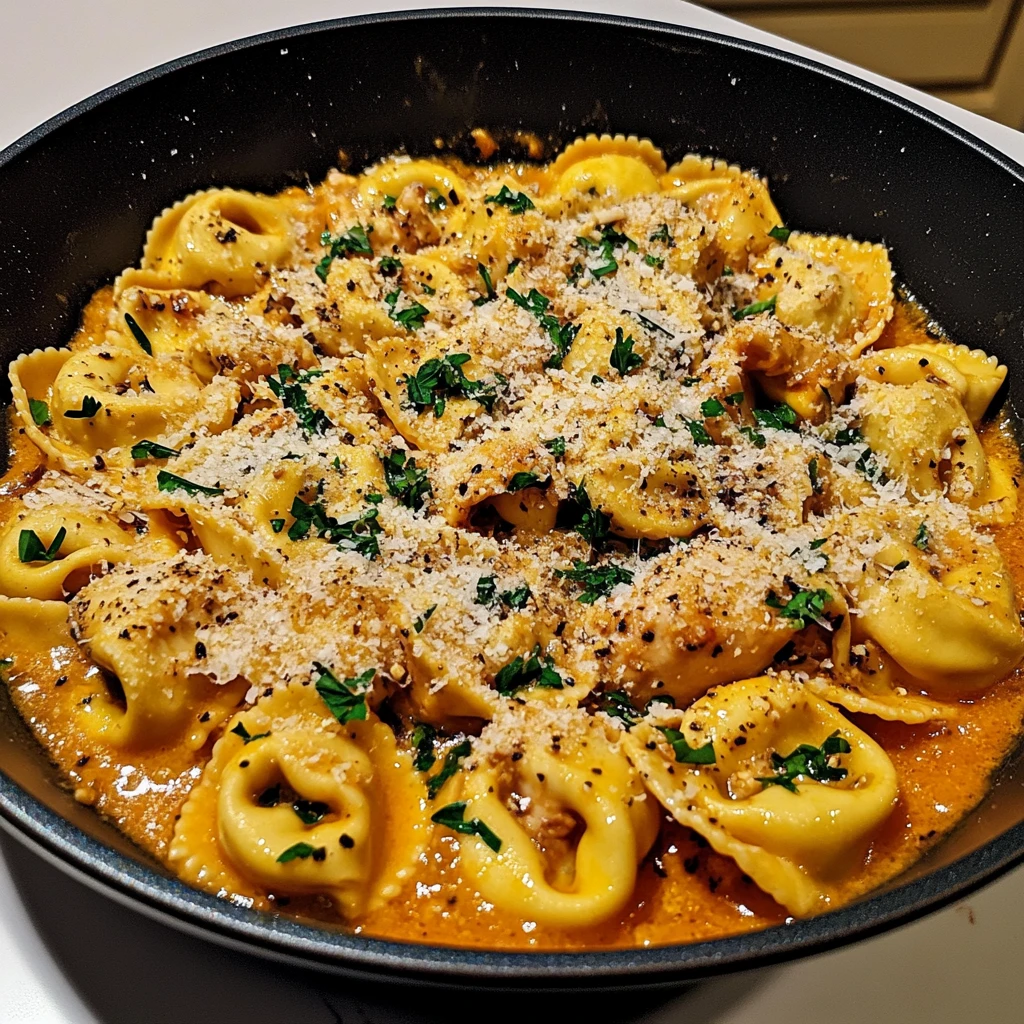 One-Pot Spicy Garlic Butter Chicken Tortellini 30 Minutes Easy Delicious