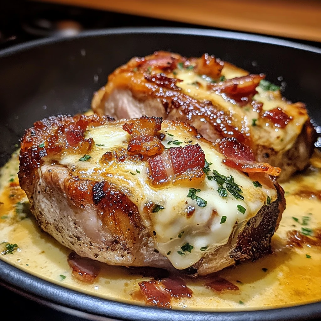Pork Chops Stuffed with Smoked Gouda and Bacon - 30 Minutes Easy Delicious