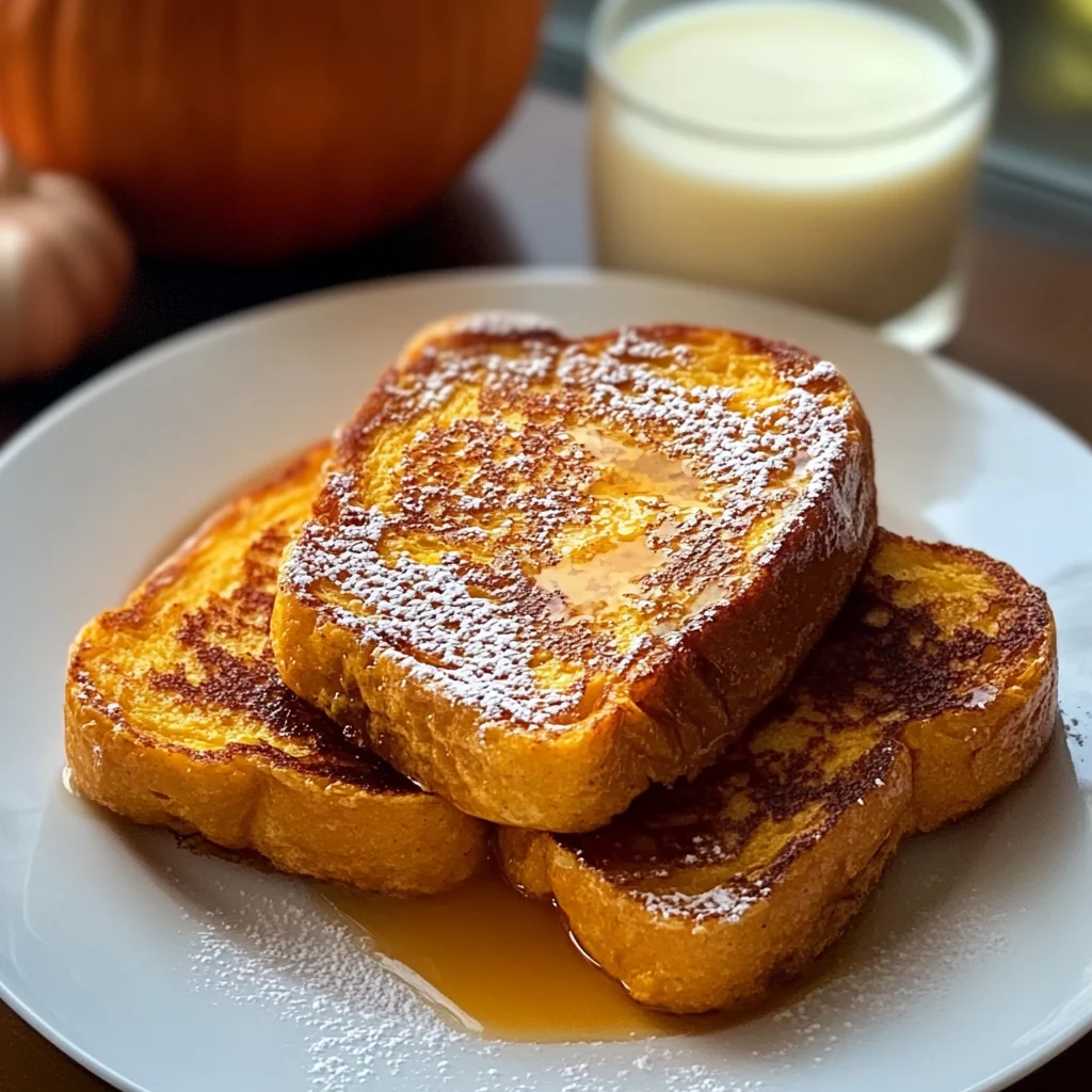 Pumpkin French Toast Breakfast 4 Servings Easy Delicious