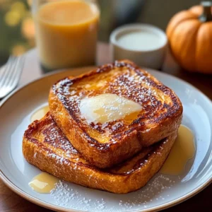 Pumpkin French Toast Breakfast 4 Servings Easy Delicious