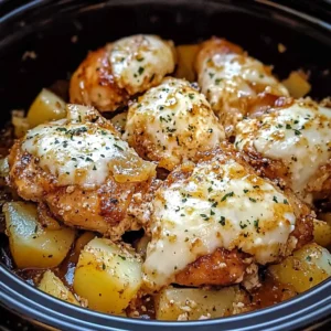 Slow Cooker Garlic Parmesan Chicken and Potatoes Easy Delicious