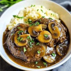 Slow Cooker Salisbury Steak 4 Servings Easy Delicious