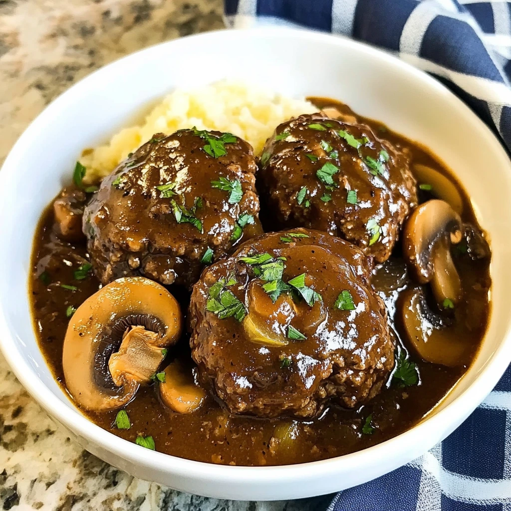 Slow Cooker Salisbury Steak 4 Servings Easy Delicious