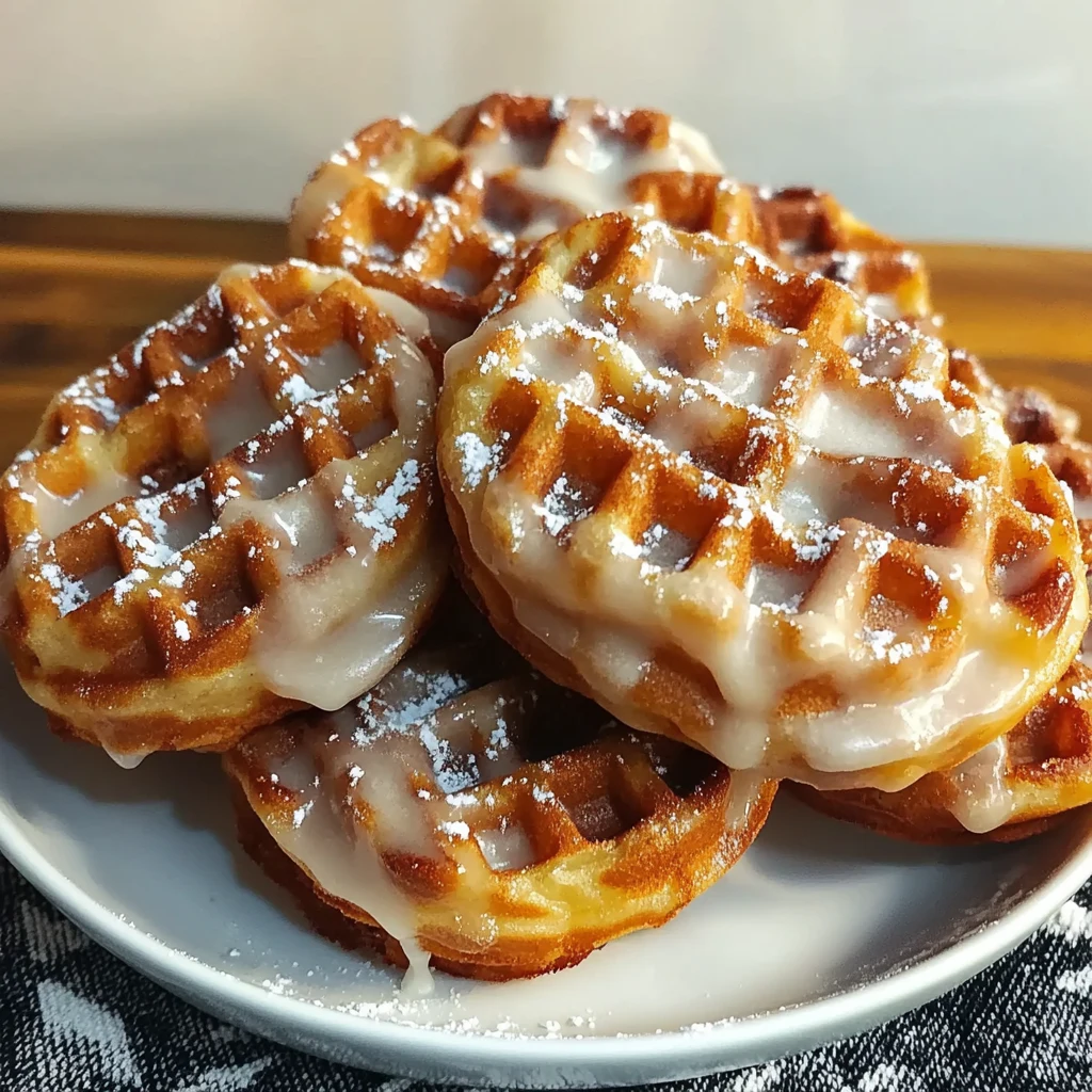 Indulge in Apple Fritter Waffle Donuts for a Sweet Treat! 4 Apple Fritter Waffle Donuts 4 Servings Ultimate Delicious