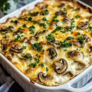 Baked Cheesy Mushrooms Casserole 30 Minutes Easy Delicious