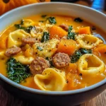 Warm Up with Butternut Squash and Sausage Tortellini Soup Today! 5 Butternut Squash and Sausage Tortellini Soup 30 Minutes Easy Delicious