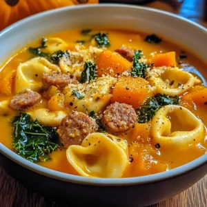 Butternut Squash and Sausage Tortellini Soup 30 Minutes Easy Delicious