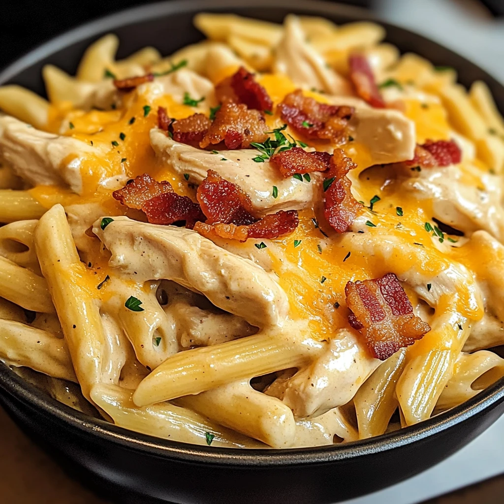 Cheesy Bacon Ranch Crack Chicken Penne: 6 Steps to Amazing
