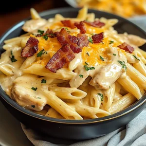 Cheesy Bacon Ranch Crack Chicken Penne: 6 Steps to Amazing
