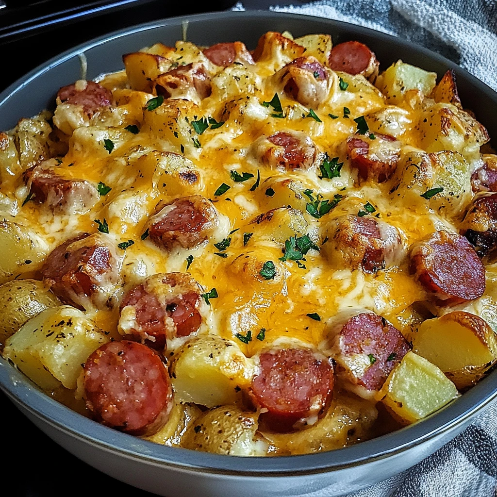 Enjoy the Cheesy Potato Kielbasa Dish for a Quick Comfort Meal 4 Cheesy Potato Kielbasa Dish 30 Minutes Ultimate Delicious