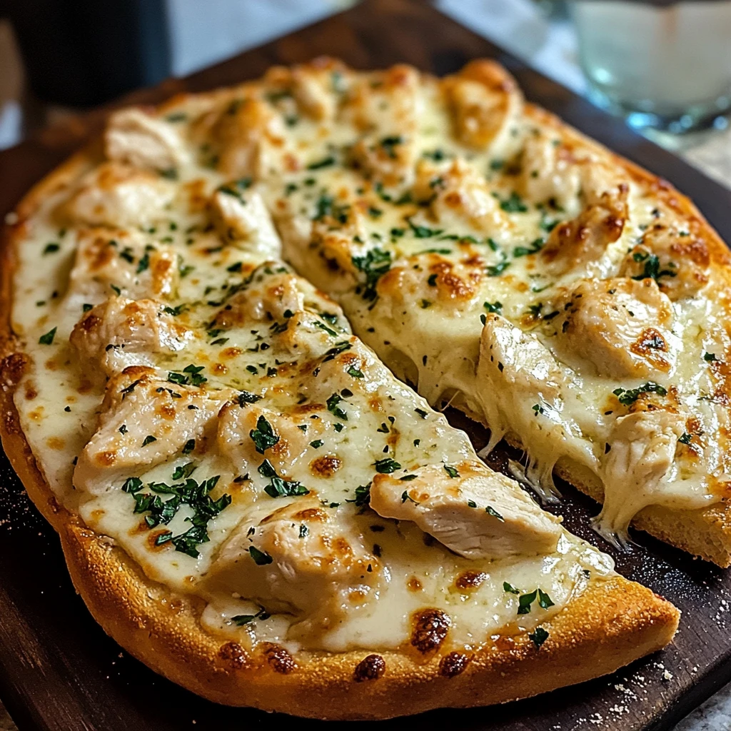 Chicken Alfredo Garlic Bread Pizza 30 Minutes Ultimate Delicious