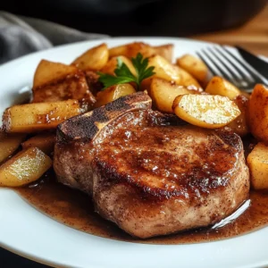Crockpot Apple Cinnamon Pork Chops: 4 Servings, Easy, Delicious